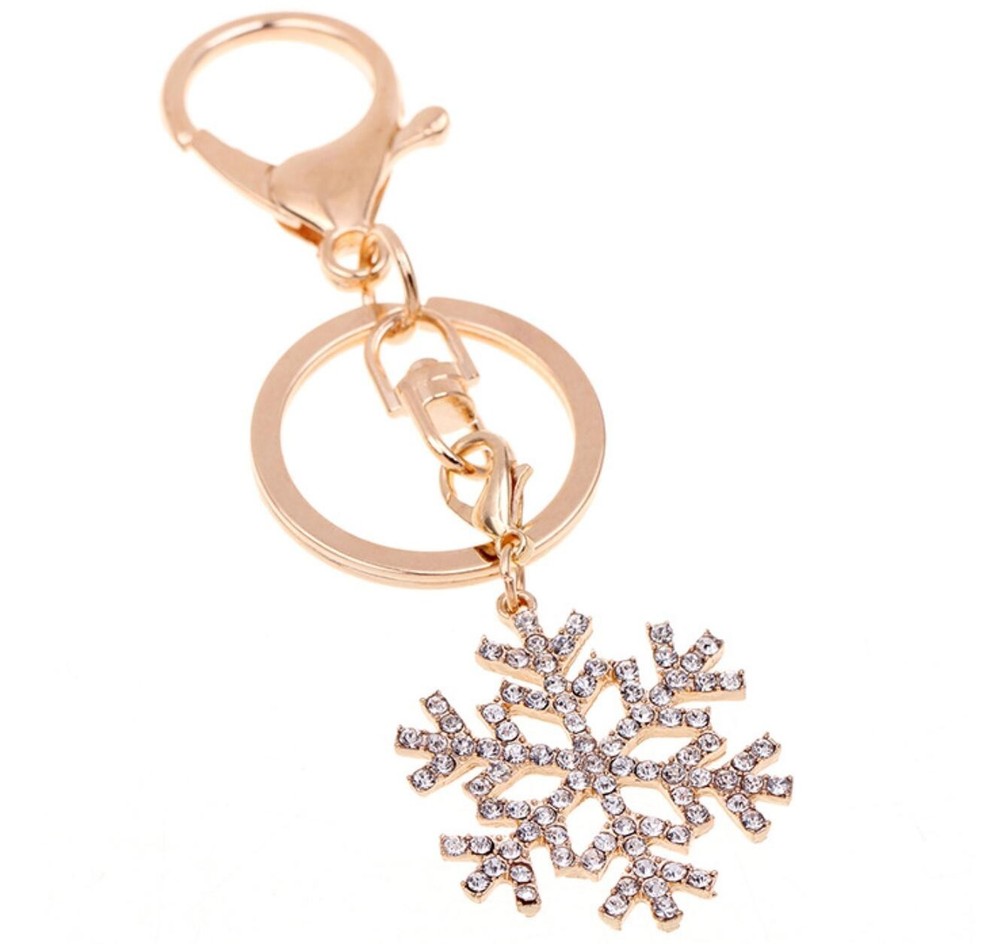 Bulk Christmas Snowflake Rhinestone Keychains 20PCS per SET