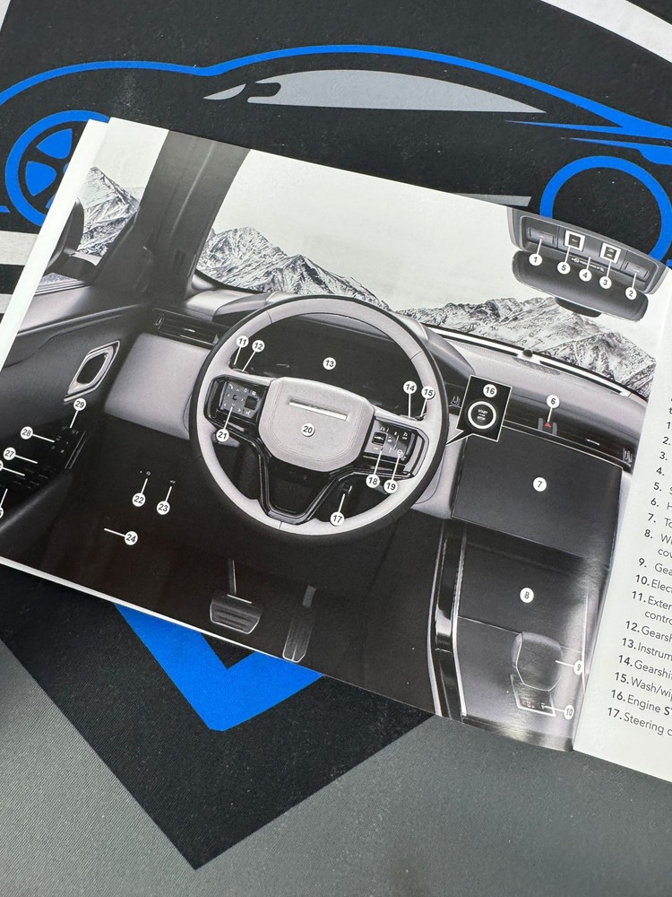 RANGE ROVER VELAR MANUAL / HANDBOOK QUICK REFERENCE GUIDE. 2020~2024 (2023)