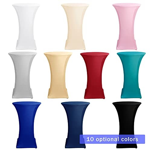 Cocktail Table Covers Pack - Fitted Stretch Spandex Square Corners 2 Navy
