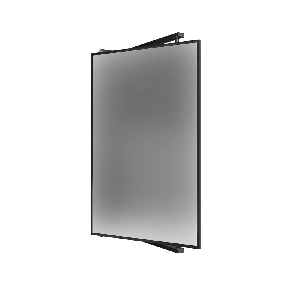 14" W x 22" H Pivot-N-Vue Double Hinged Mirror Rectangular Matte Black