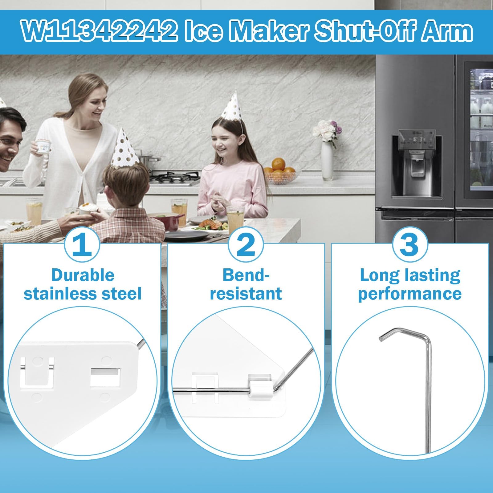 W11342242 Refrigerator Ice Maker Shut-Off Arm Fit for Whirlpool Kenmore...