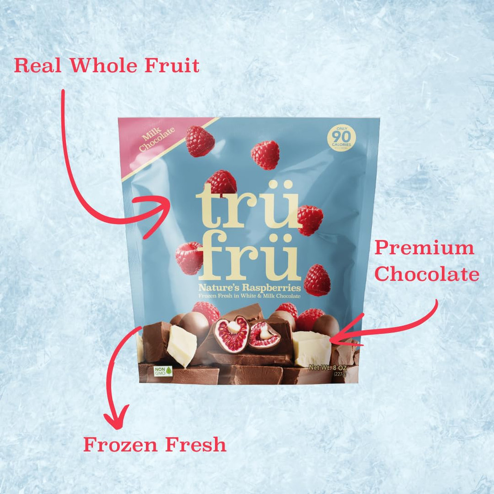, White & Milk Chocolate Raspberries, 8 Ounce