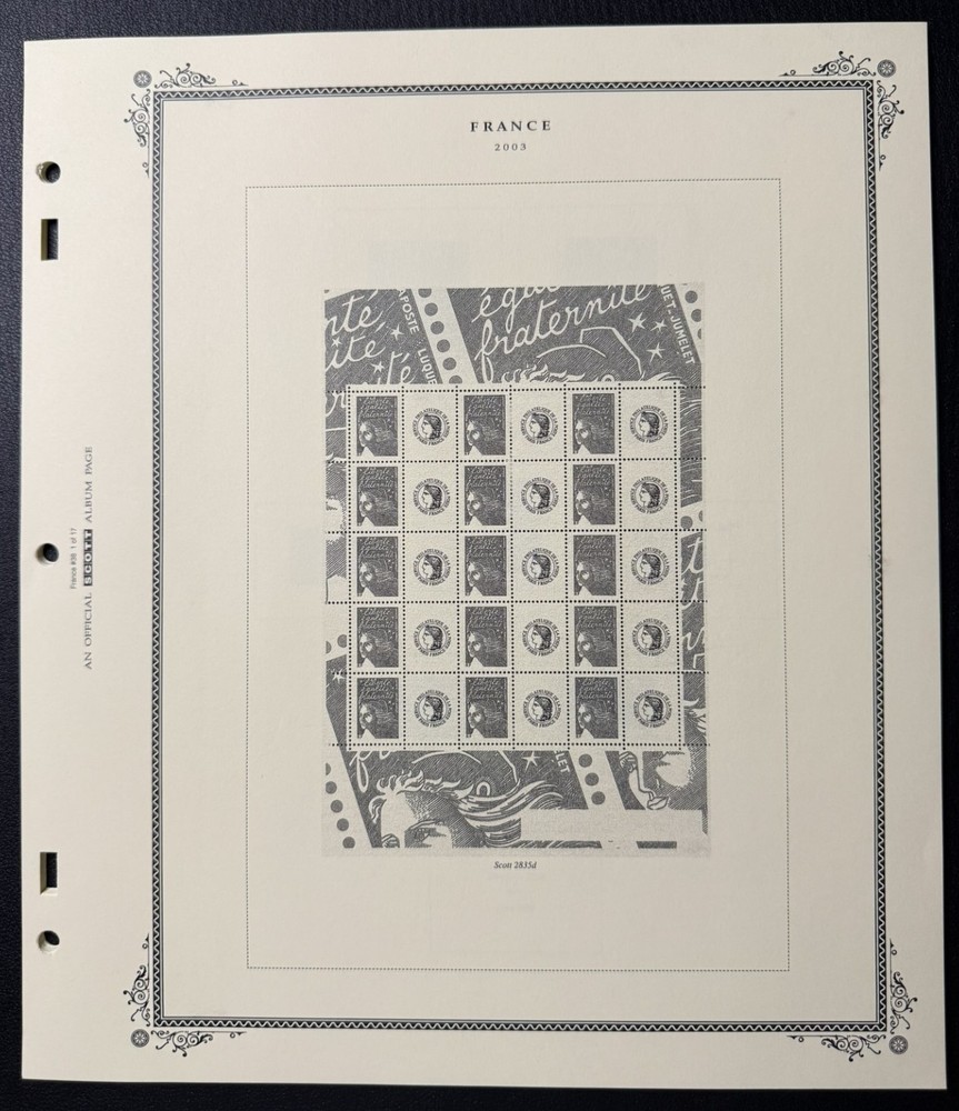 Scott France Stamp Album Supplement #38 Pages 1 - 17 - No Stamps