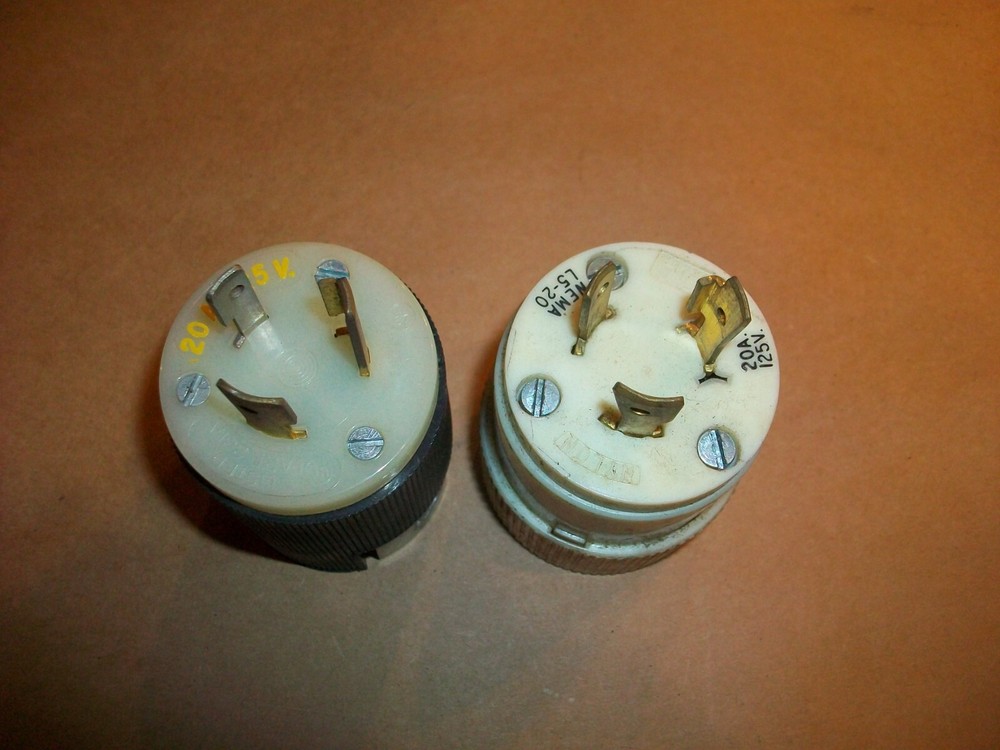 2pc Nema L1520 Plug 20amp 125v  USED