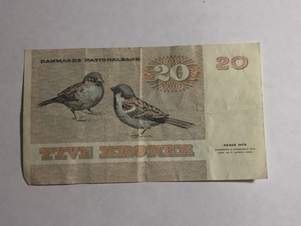 Ticket Denmark 20 Kroner 1972