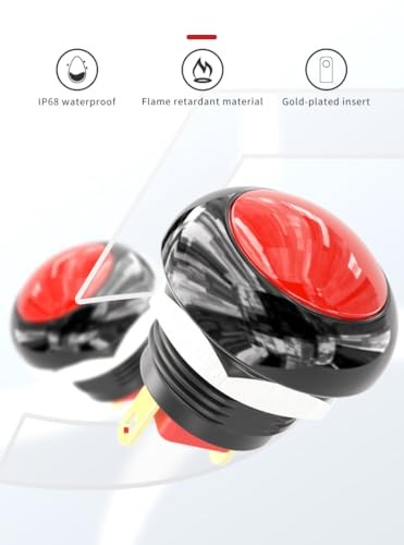 5pcs 12mm Momentary Push Button Switch Mini Round Switch IP68 Waterproof Green