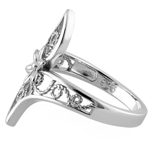 925 Sterling Silver Unique Flower and Vines Ring