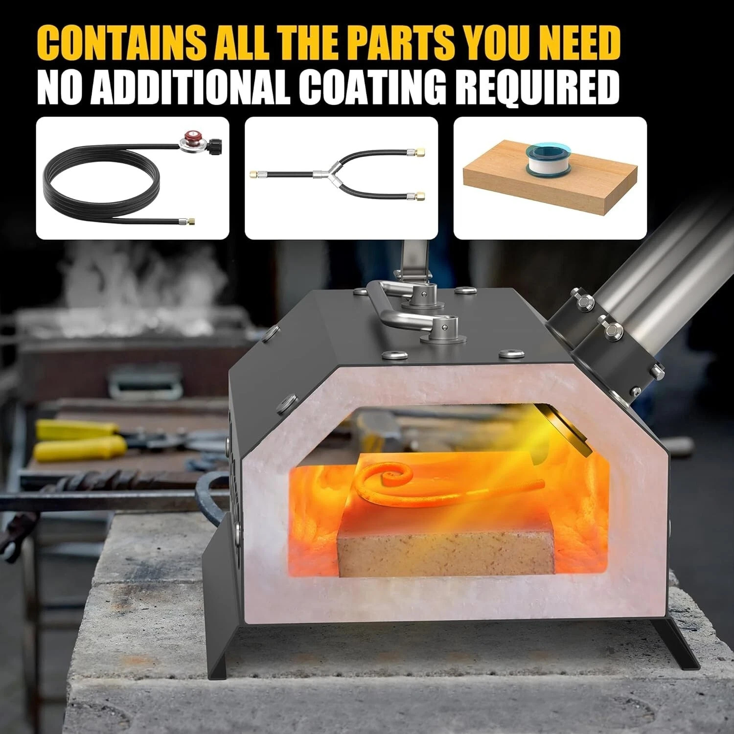 Double Burner Propane Gas Forge for Blacksmithing Knife Making Efficient Heating