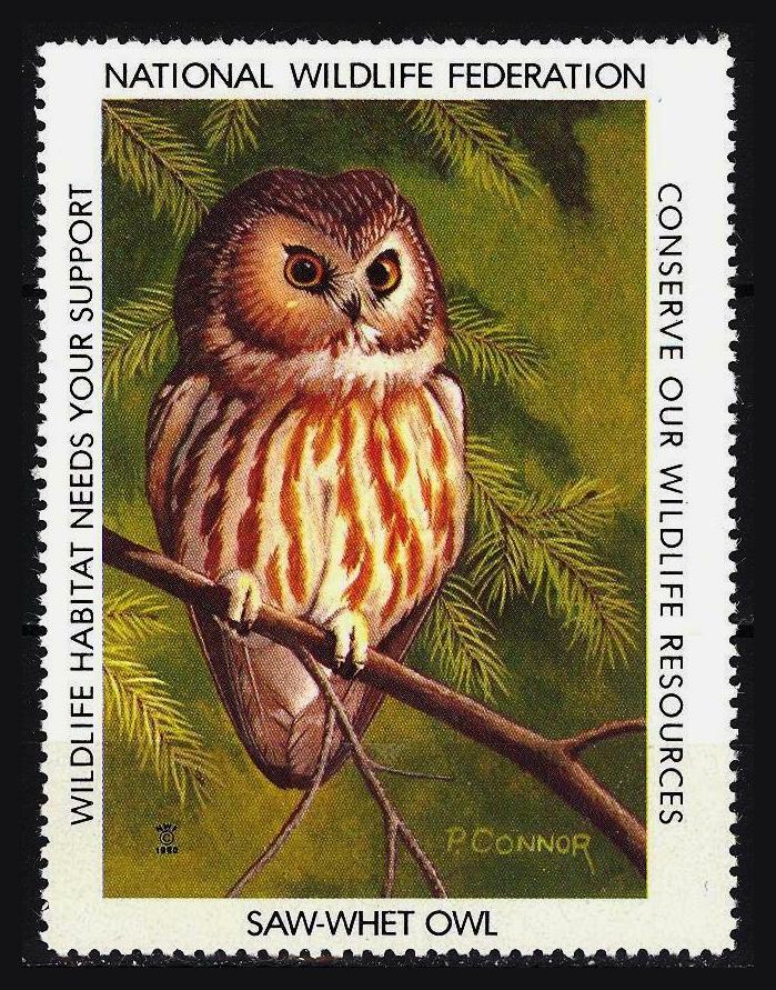 National Wildlife Federation Stamp - 1980/1981 MNH - Saw-Whet Owl