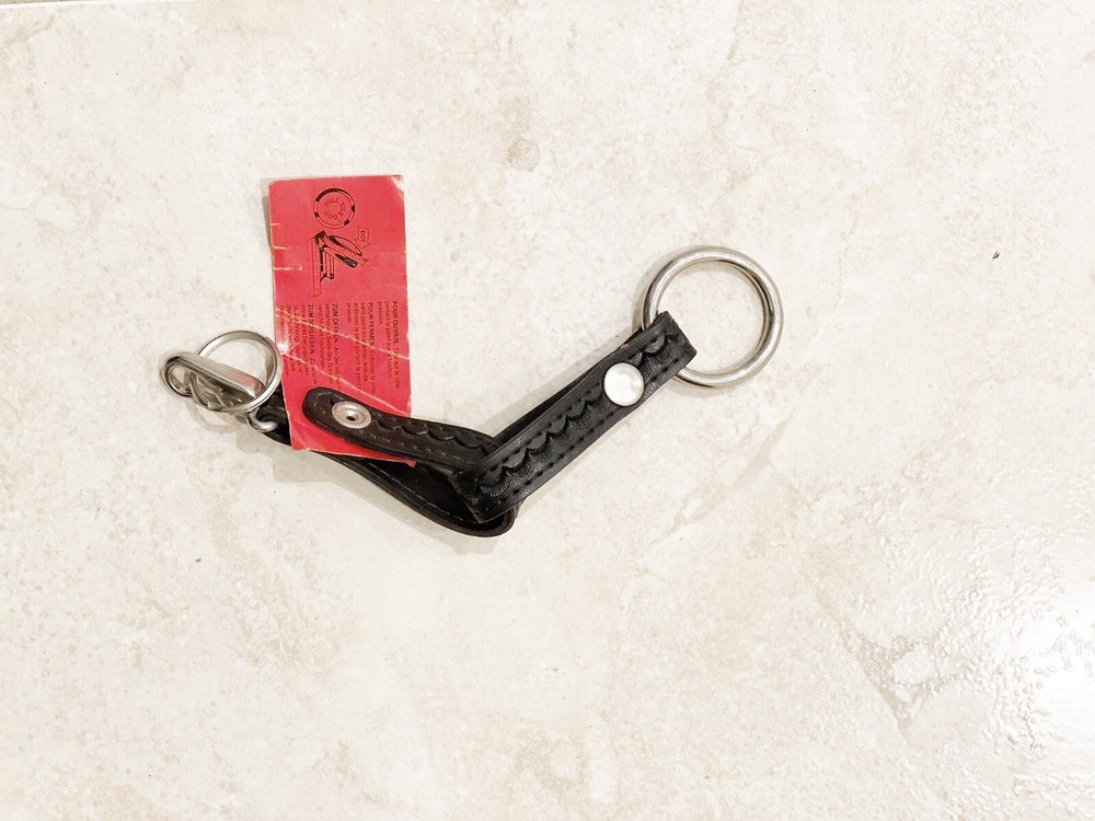 Leather Double Police Keychain Key Ring - NWT