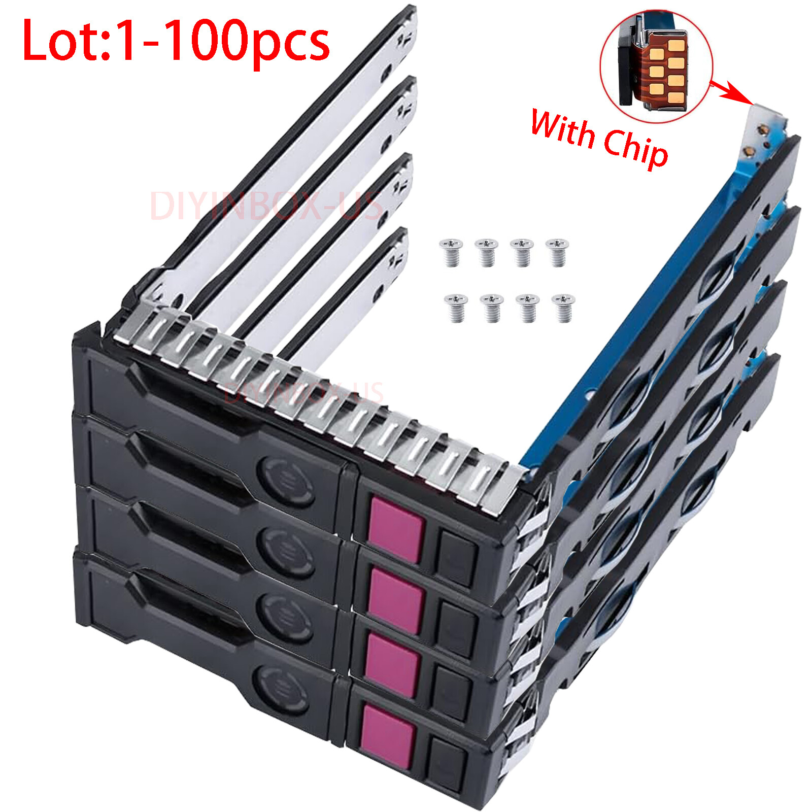 Lot 727695-001 For HP Gen10 2.5" NVMe HDD Tray Caddy DL380 DL360 Screws SAS/SATA