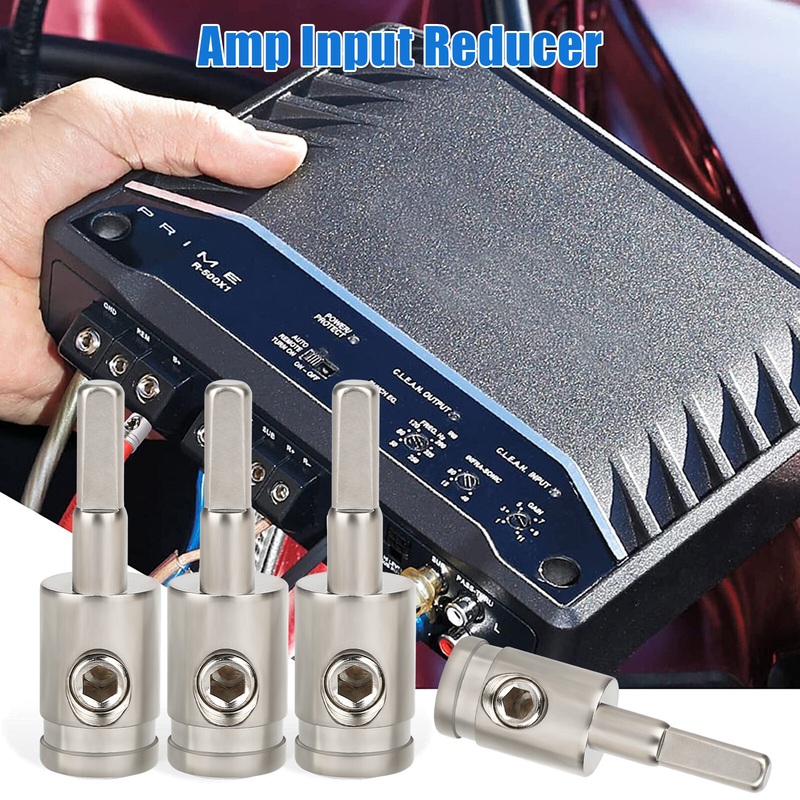 4x Car Audio Amp Input Reducer 4 Gauge to 8 Gauge Wire Reducer Power and Ground