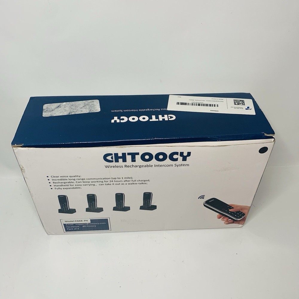 Chtoochy Handheld Wireless Rechargeable Intercom System 4 New C668-P4