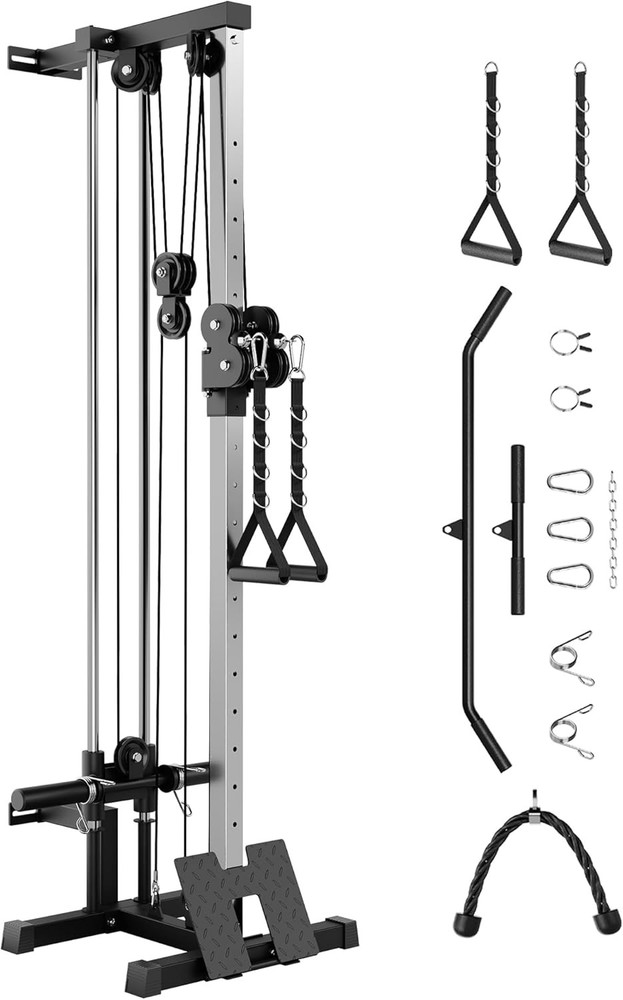 Wall Mount Cable Station LAT Pulldown Machines 19 Positions Dual Pulley System