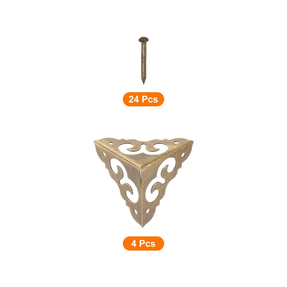 4 Pcs 30mm Decorative Box Corner Cover, Corner Protector, Bronze