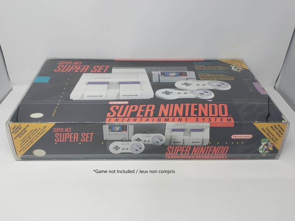 BOX PROTECTOR FOR SUPER NINTENDO - SNES CONSOLE SUPER SET CLEAR PLASTIC CASE
