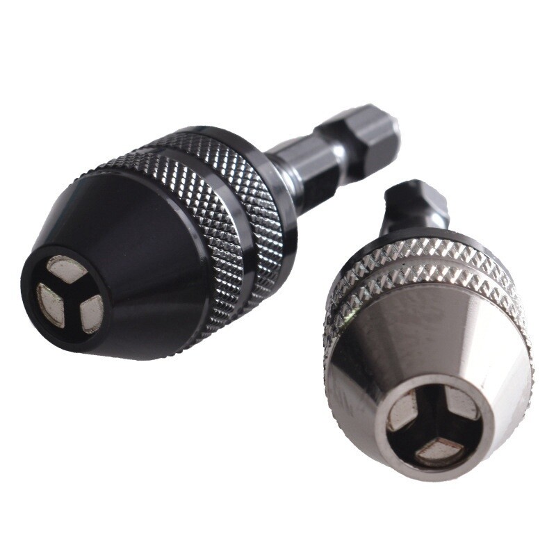 Bit Tool Impact Shank Drill Adaptor Chuck Keyless Screwdriver 1/4 Hex Shank
