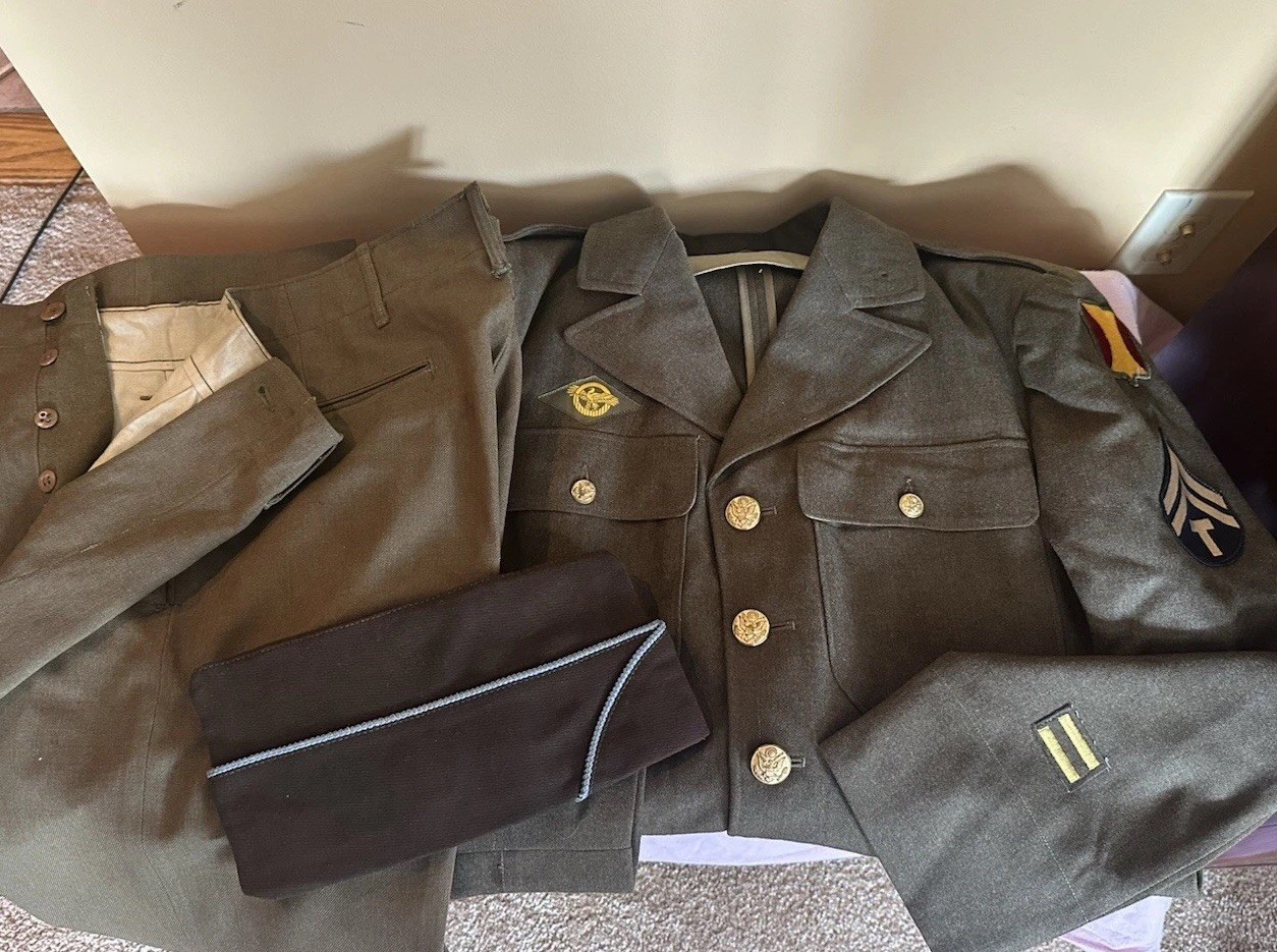 US Army World War II Model 1939 Class A Uniform Blouse, Trousers,  Cap