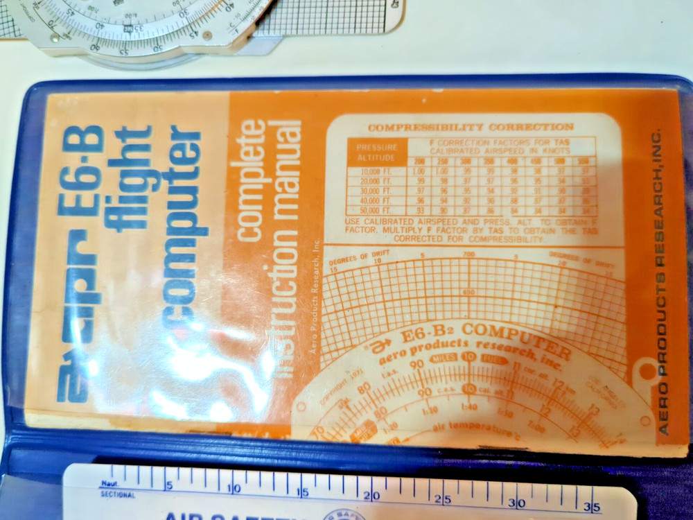 Flight Computer APR E6-B Complete Instruction Manual Aero Products Case Vintage