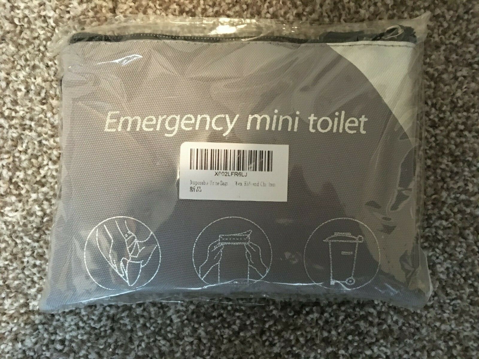 Emergency Mini Toilet Disposable 10x Urine Bags 700cc with Travel Bag NEW