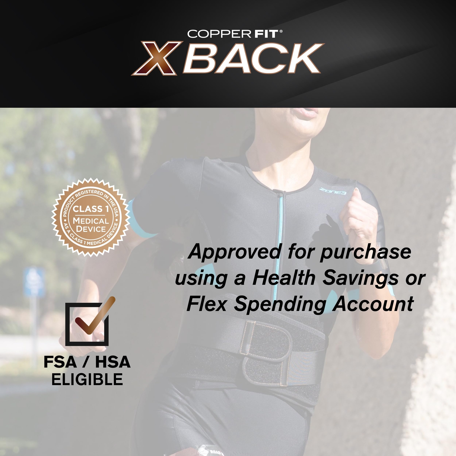 Copper Fit X-Back Brace for Lower Back Pain, Lumbar Support, (Large/XLarge)