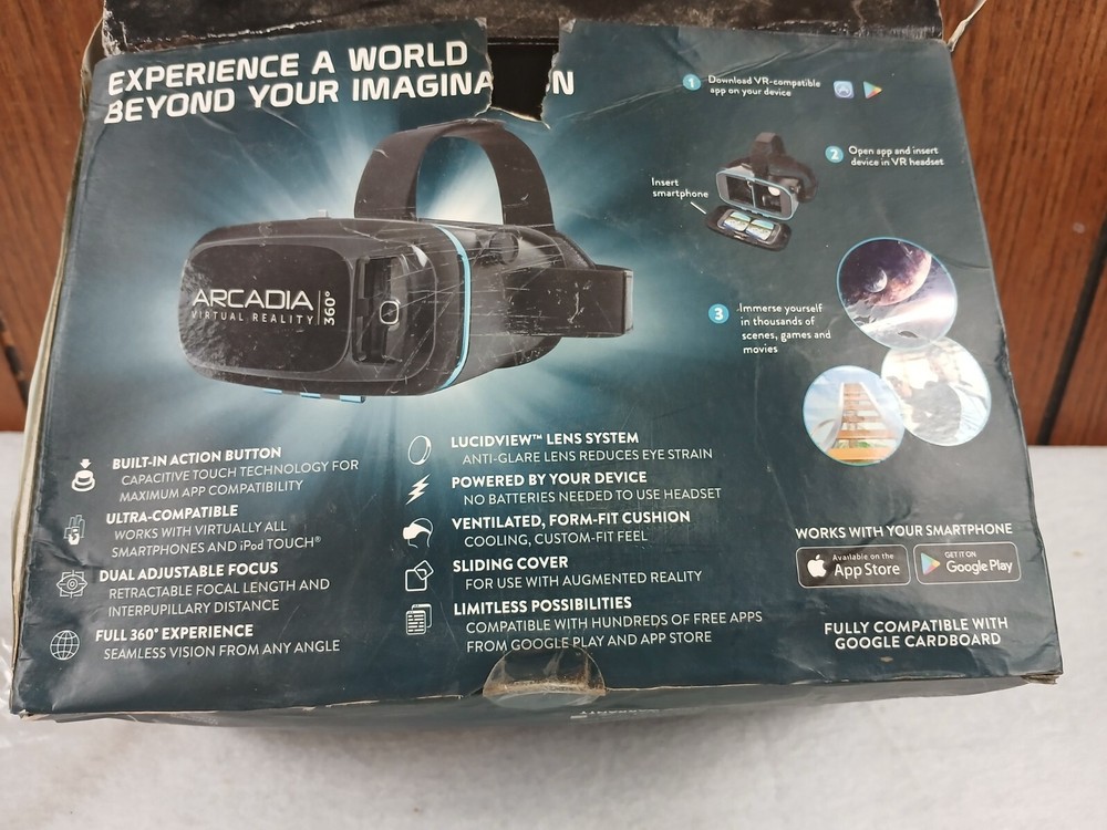ARCADIA Virtual Reality 360 Head Set Use with Smart Phones