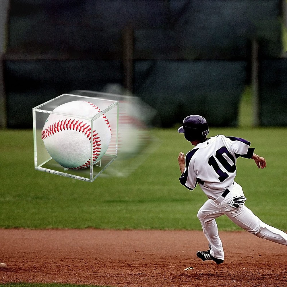 2 Pack Baseball Display Case UV Protected Acrylic TWO PACK, Clear-2