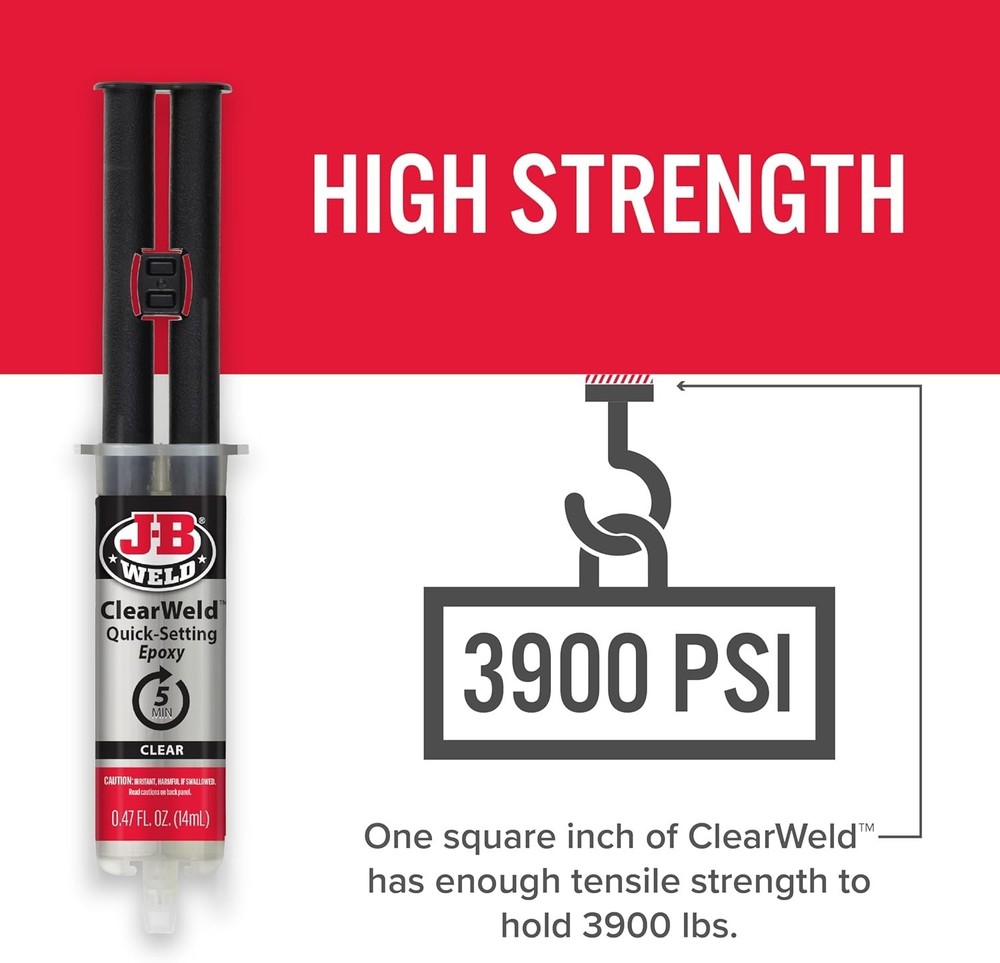 14ml ClearWeld Epoxy: Quick-Setting, Water Resistant & Multi-Material Adhesive