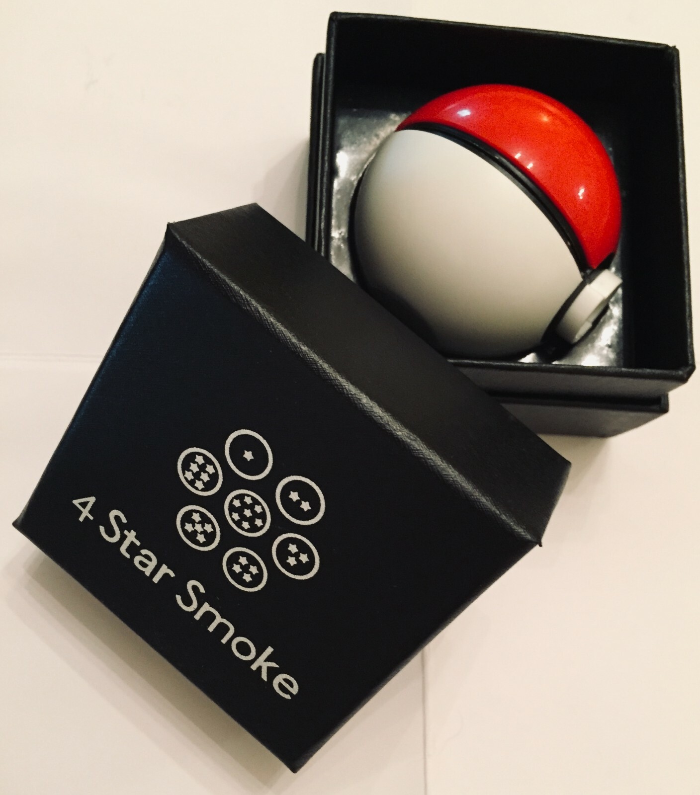 Pokeball Herb Grinder by 4 Star Smoke with black gift box