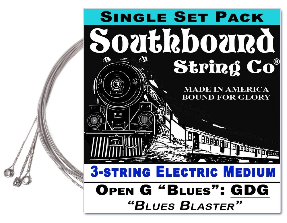 "Blues Blaster" Electric 3-string Cigar Box Guitar String Set - Low Open G GDG