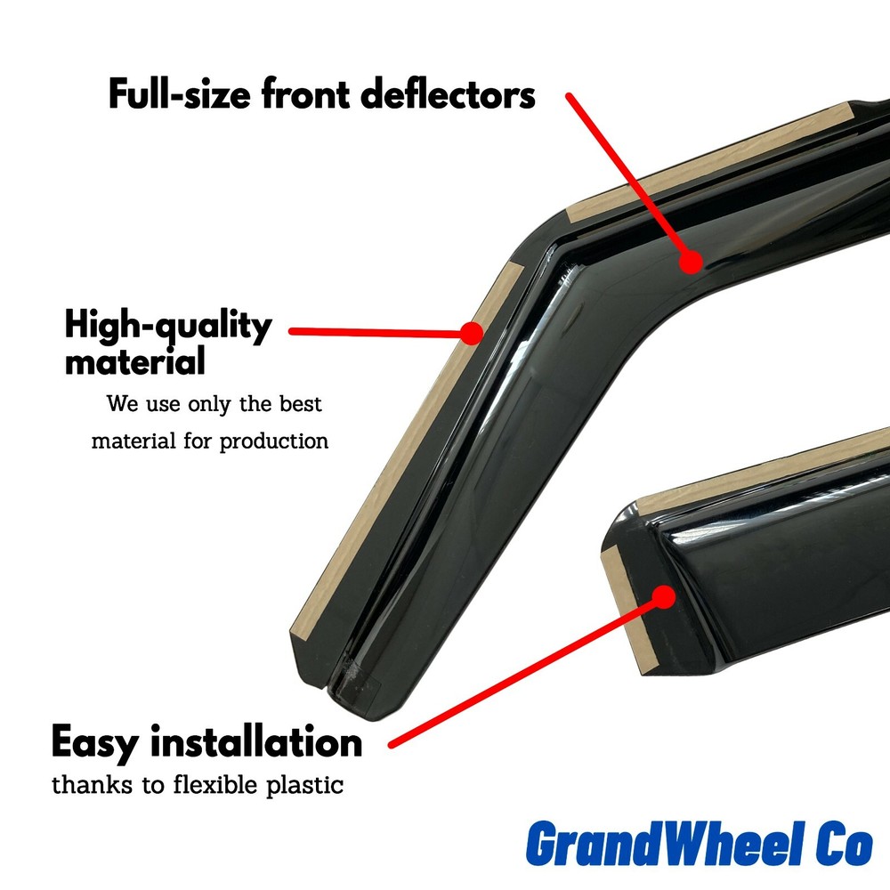 Rain Guards Vent Visors Shade for 2019-2024 Chevy Silverado Crew Cab