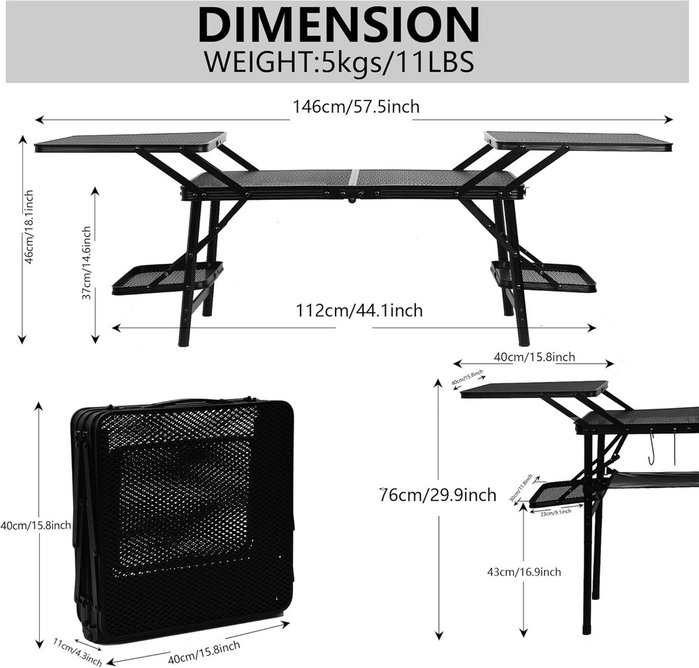 Camping Table Compact Folding Table Tailgate Grill Table Outdoor Tables Camping