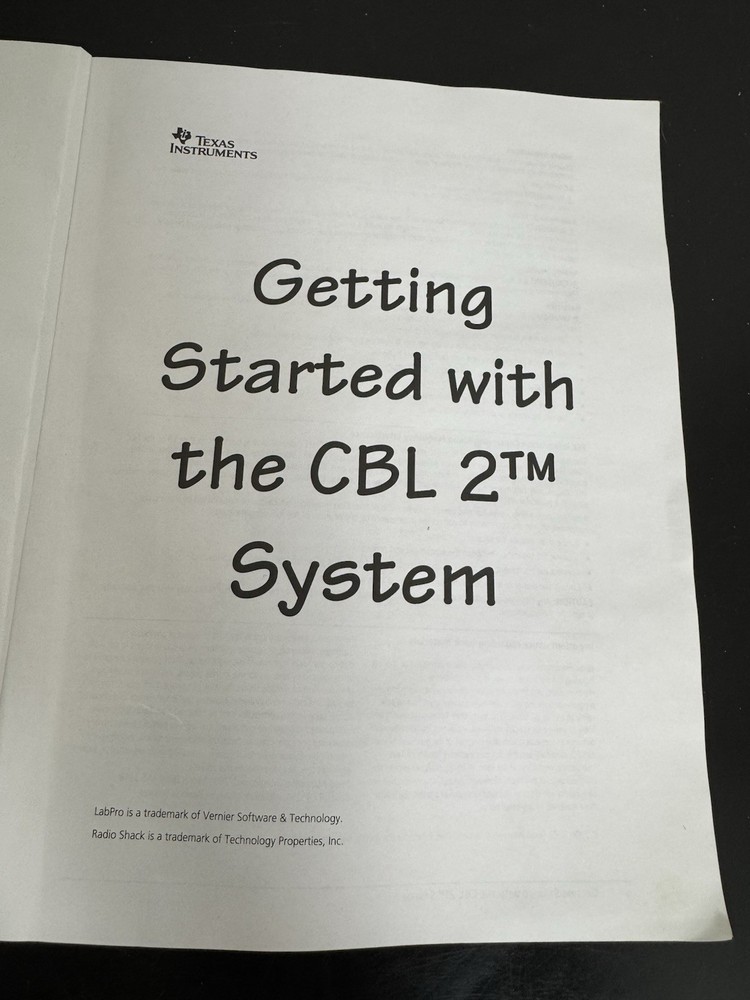 Texas Instruments Getting Started w CBL 2 System USER'S MANUAL