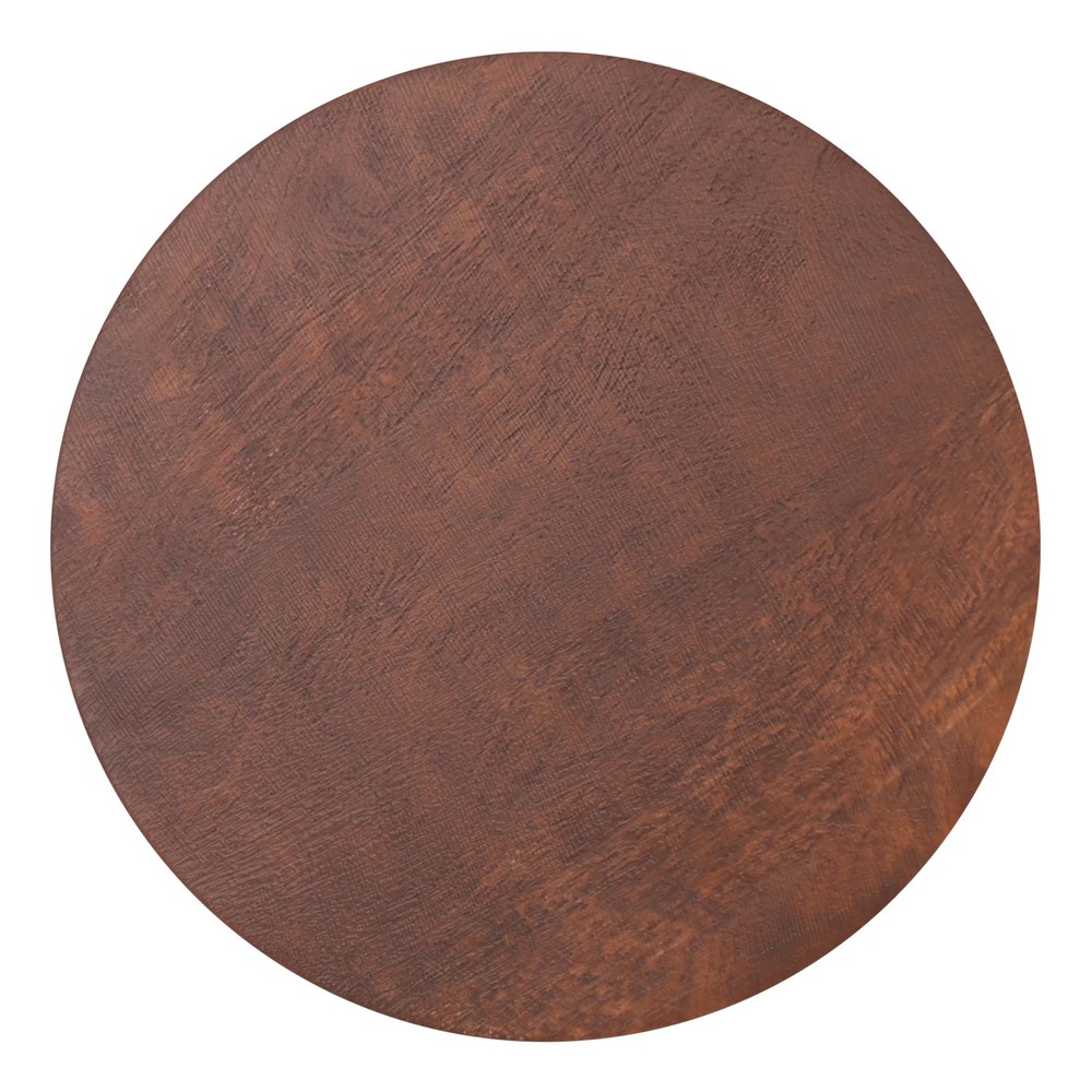 Boyd End Table - 13" Wide x 18" High Solid Mango Wood Round Accent Table in W...