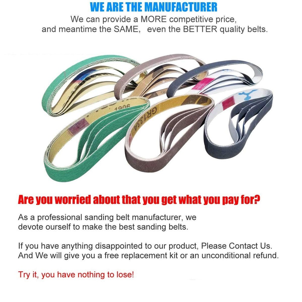 24 Pcs 1/2" x 12" Replacement Belts for Work Sharp Knife Sharpener