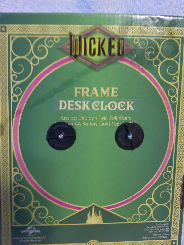 Wicked Alphaba & Glinda Frame Desk Clock New