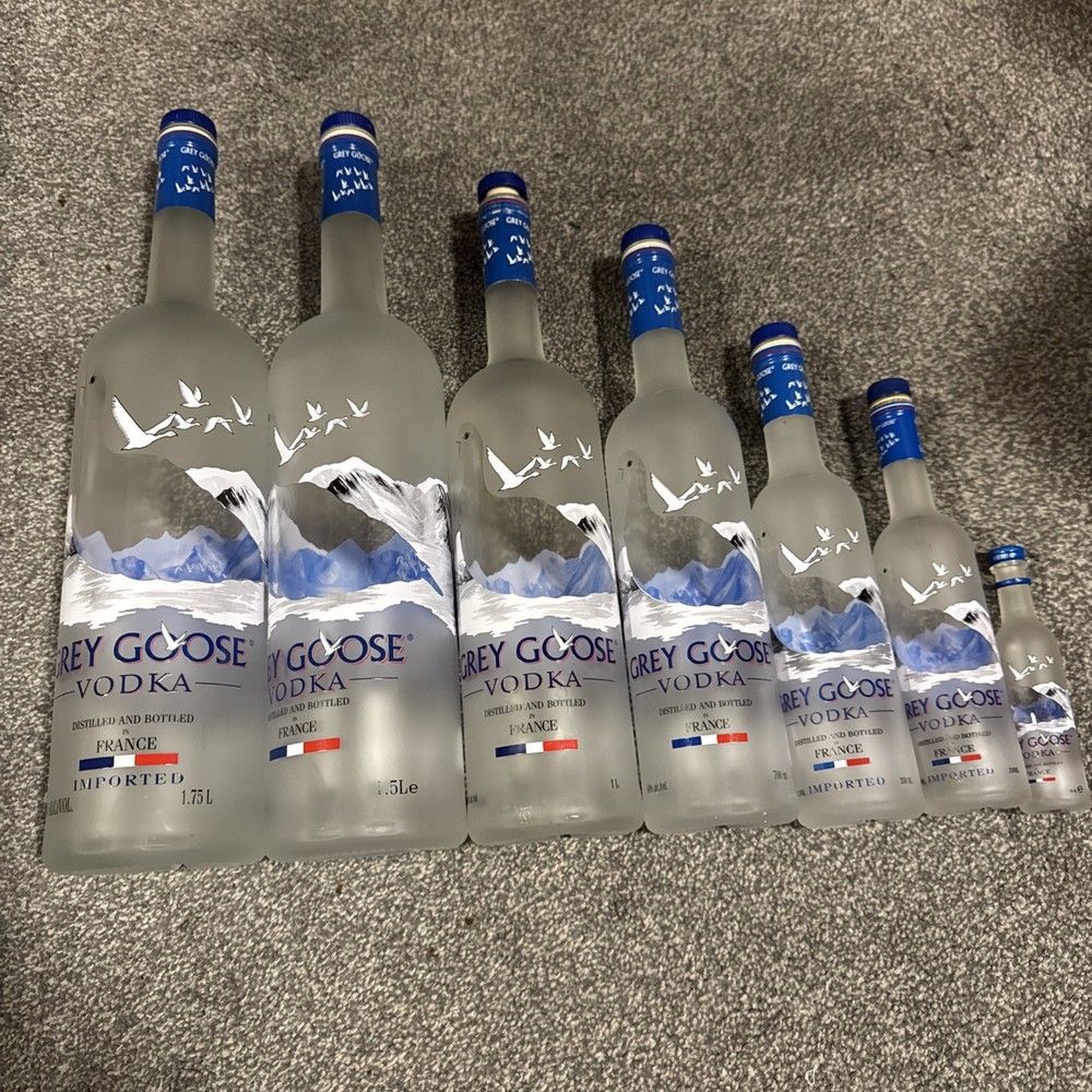 Grey Goose Vodka empty bottles for display x 7