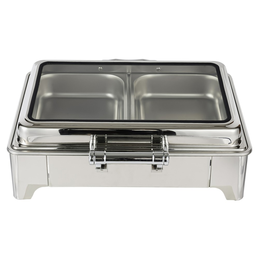 9L Electric Heating Chafing Dish Server Buffet Stove Square Double Compartment