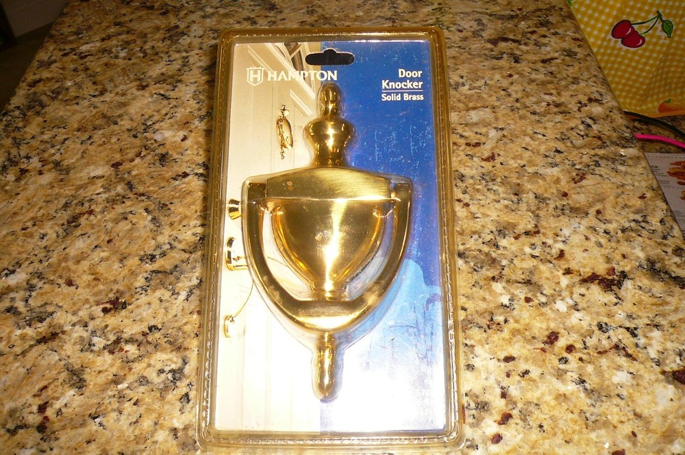 Hampton Solid Brass, Door Knocker with Mounting Hardware, Model 5701, Brand New.