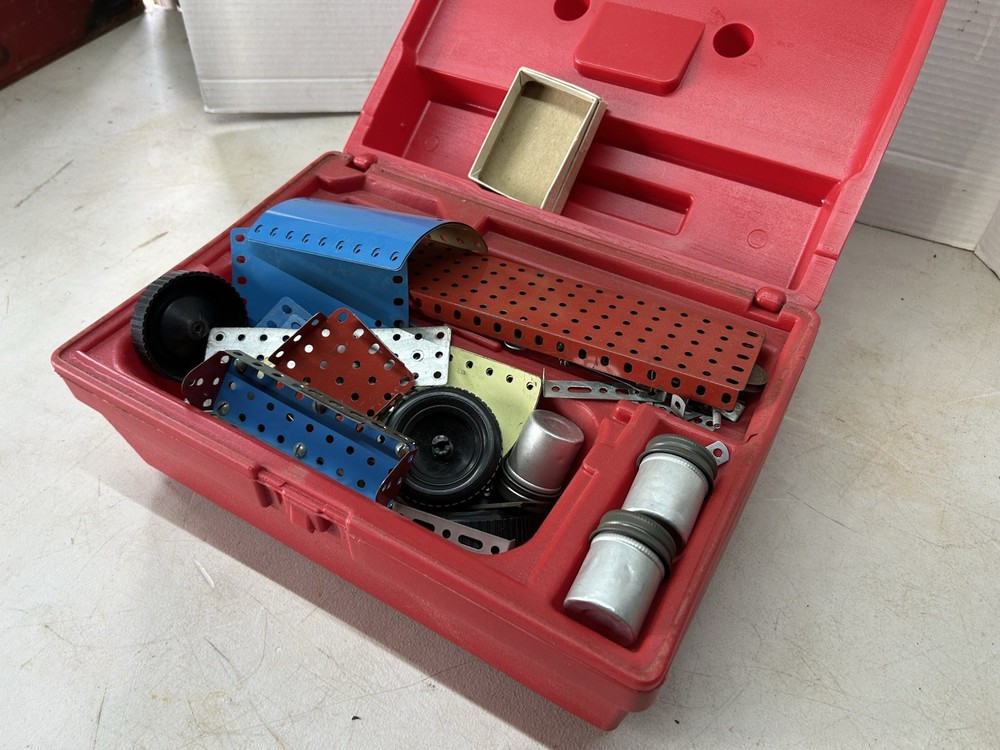 Vintage Red Plastic Box Erector Set 1970’s