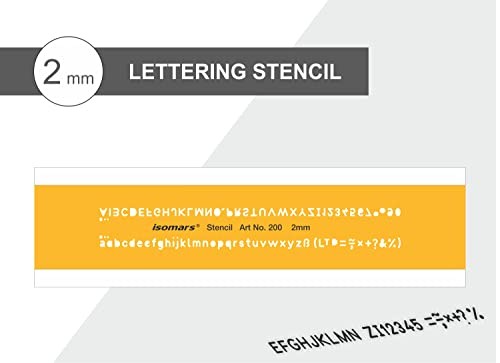 Lettering Stencil Template 2mm Alphabet & Numbers Drafting