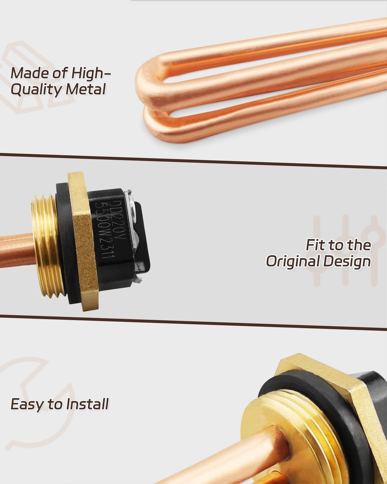 HE 55220 Water Heater Element, Fit for Eco Smart ECO POU 6 ECO 8 ECO 11 Tankl...