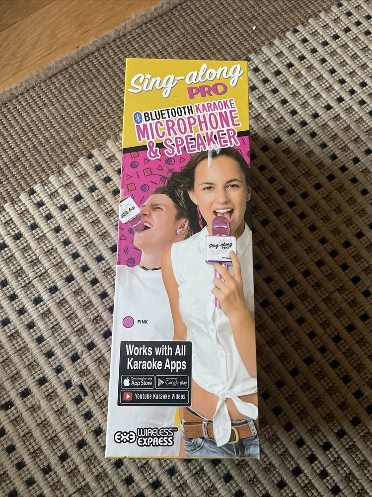 SING ALONG PRO WIRELESS BLUETOOTH  KARAOKE HANDHELD MICROPHONE - PINK