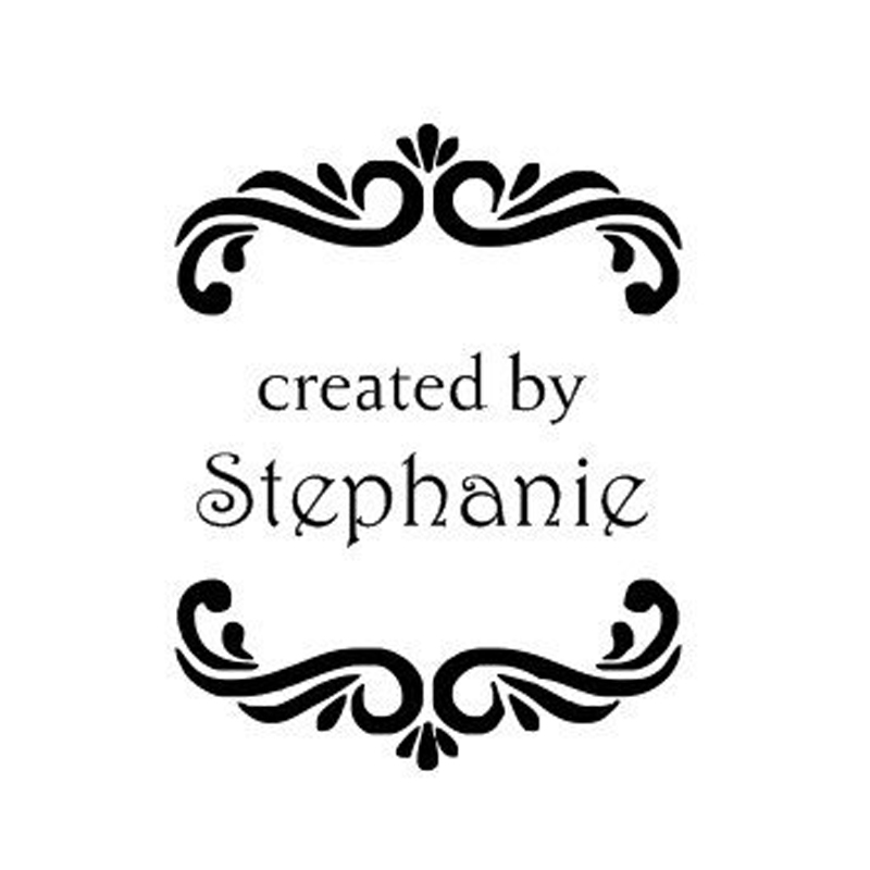 New Round Self-Inking Rubber Stamp with created by- can customize with your name