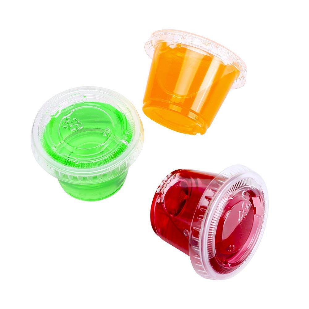 200-1oz Clear Polypropylene Small Plastic Containers | cups | with lids