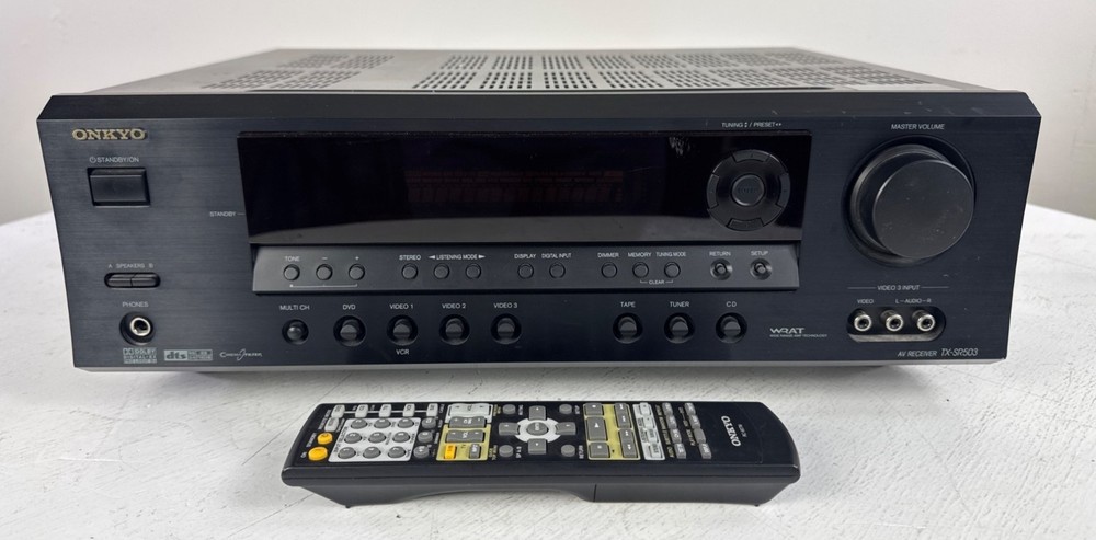 Onyko TX-SR503 AV Receiver with Remote and Power Cable Bundle