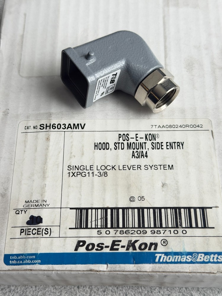 NEW Thomas & Betts SH603AMV Pos-E-Kon Single Post Hood Side Entry A3/A4