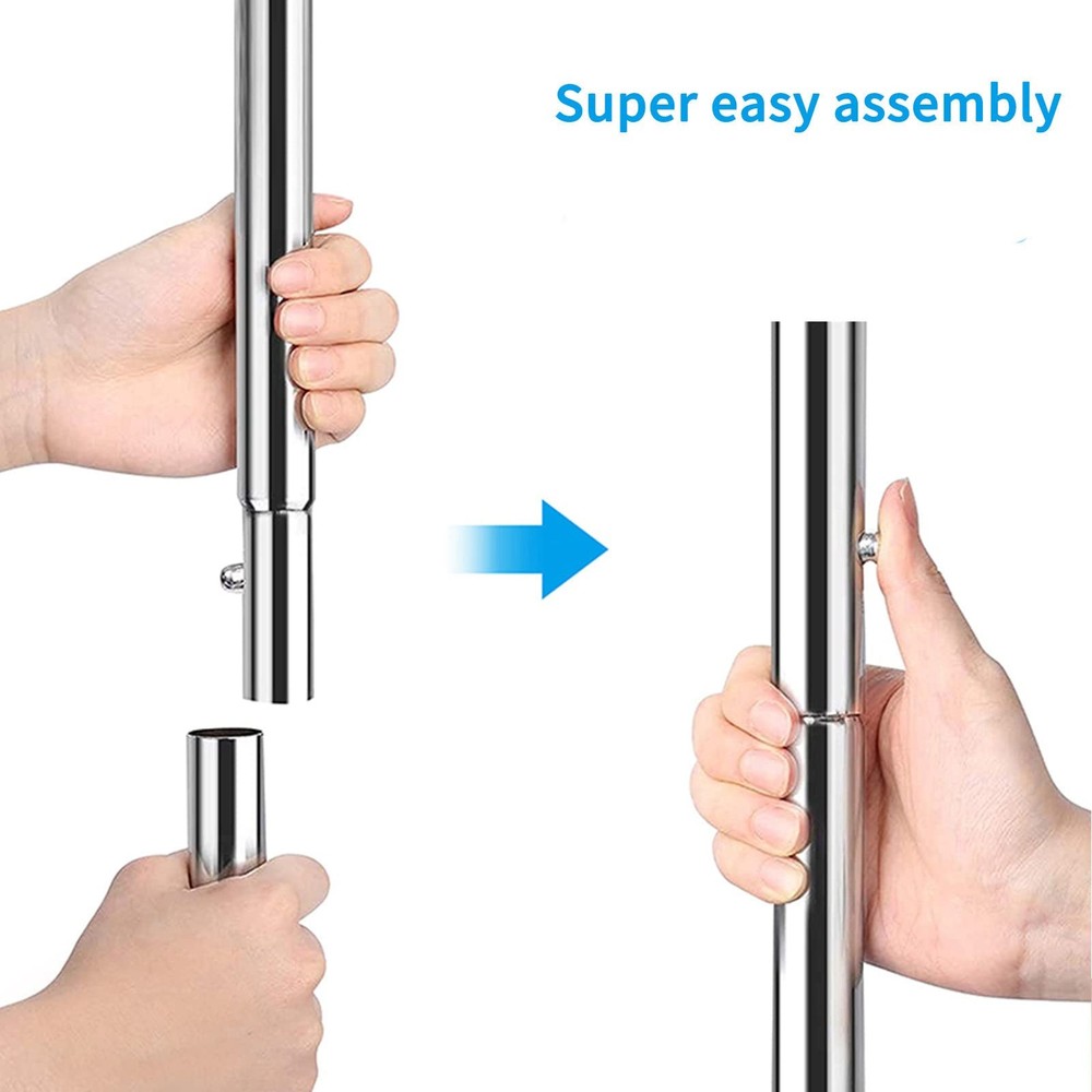 Double Rod Clothes Rack Rolling Garment Organizer Chrome