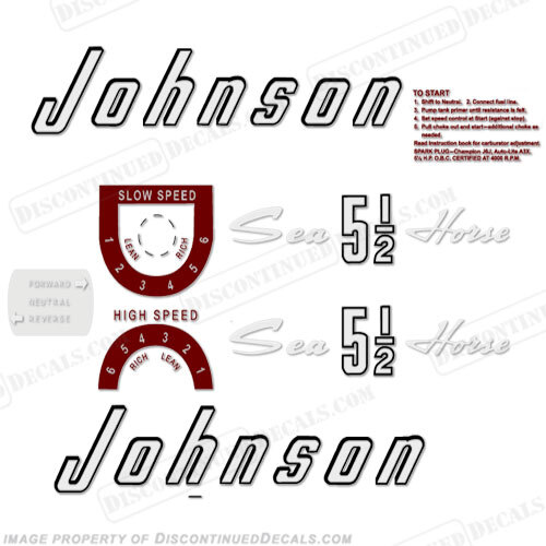 Fits Johnson 1957 5.5hp Decals