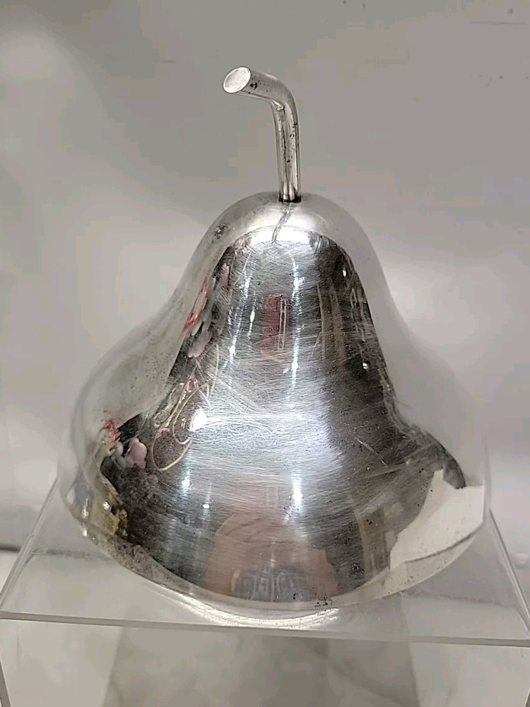 Pm Argente Silver Plate Pear Lid Only, Made in Italy 5.5" Diameter Vintage